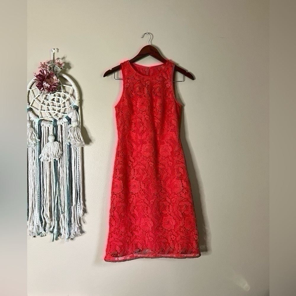 J.Crew Collection Lace Sheath Dress Red Size 2